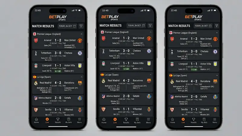 Sports match results in FairPari app